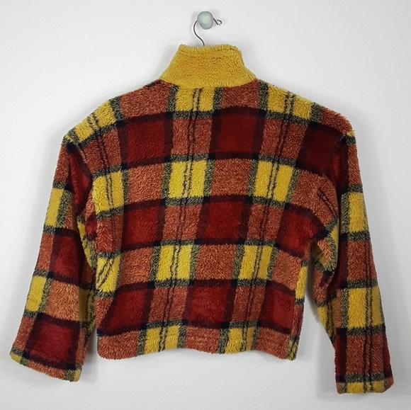 Cotton & Beyond Faux Fur Plaid Short Jacket - Picture 6 of 8